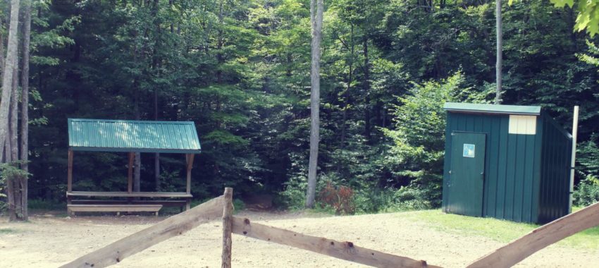 Outhouse.Pavillion on the trails